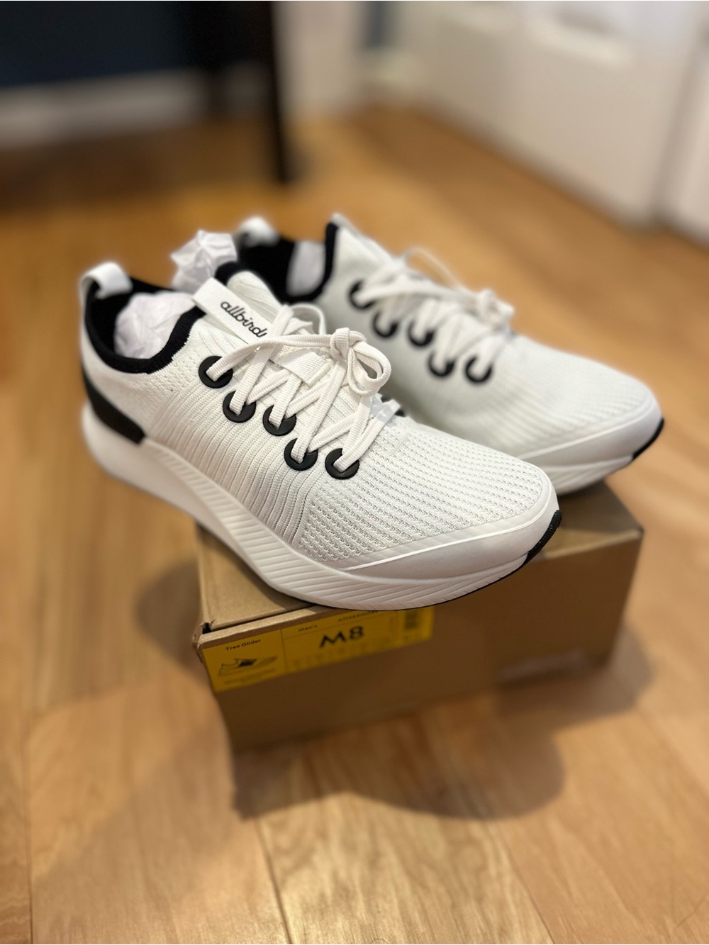 Allbirds Tree Glider sneakers, men’s size8, natural white